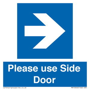 Please use Side Door (arrow Right) 